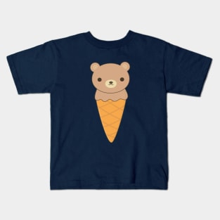 Kawaii Brown Bear Ice Cream T-Shirt Kids T-Shirt